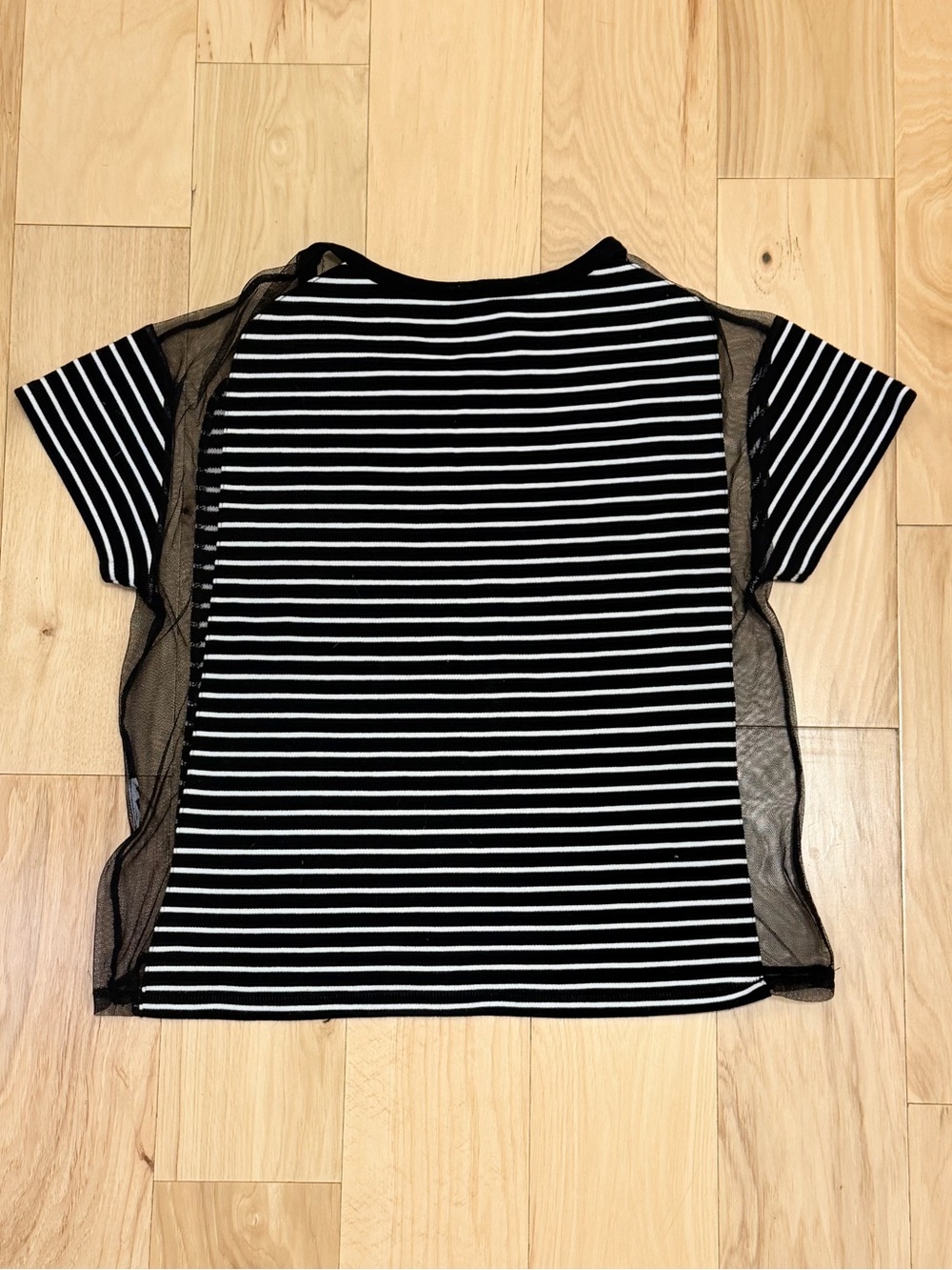 Maeve Anthropologie Women’s Striped Mesh Tee Shirt - Picture 6 of 7